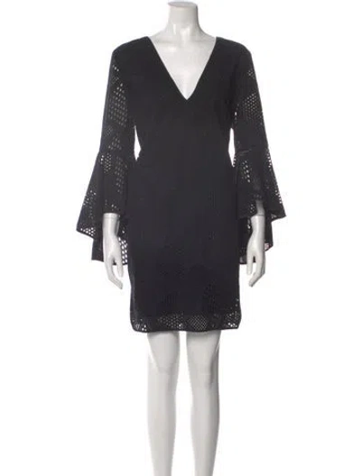 Pre-owned Milly V-neck Mini Dress In Gray