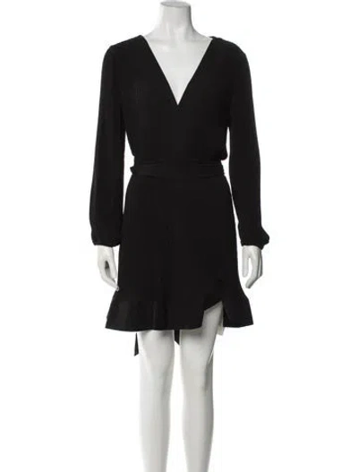 Pre-owned Milly V-neck Mini Dress In Gray