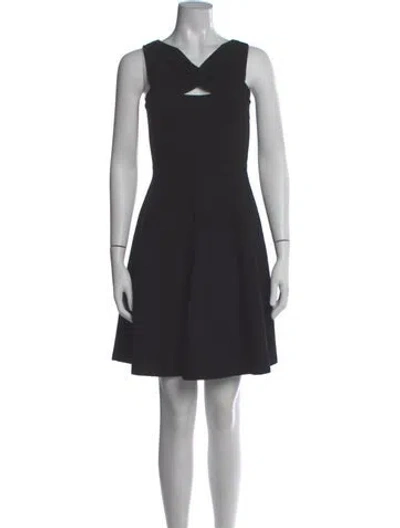 Pre-owned Milly V-neck Mini Dress In Gray