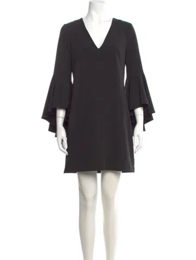 Pre-owned Milly V-neck Mini Dress In Gray