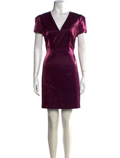 Pre-owned Milly V-neck Mini Dress In Metallic/purple