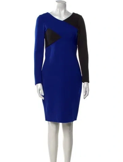 Pre-owned Milly V-neck Mini Dress In Multi