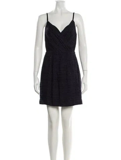 Pre-owned Milly V-neck Mini Dress In Multi
