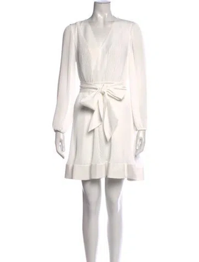 Pre-owned Milly V-neck Mini Dress In Neutral