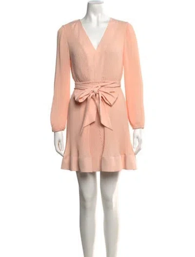 Pre-owned Milly V-neck Mini Dress In Neutrals