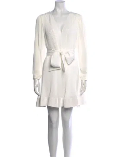 Pre-owned Milly V-neck Mini Dress In Neutrals