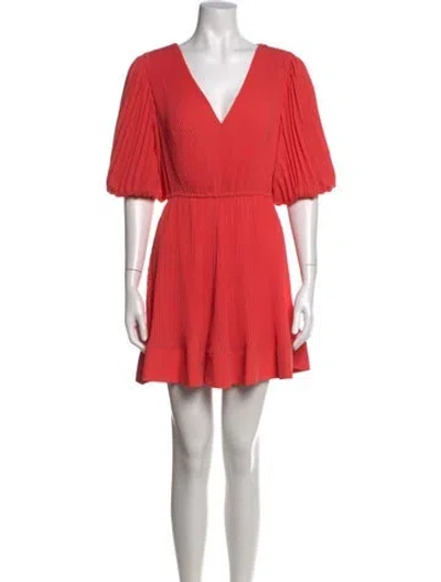 Pre-owned Milly V-neck Mini Dress In Orange