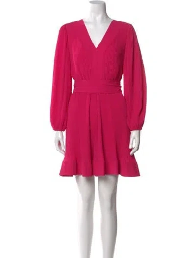 Pre-owned Milly V-neck Mini Dress In Pink
