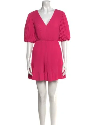 Pre-owned Milly V-neck Mini Dress In Pink