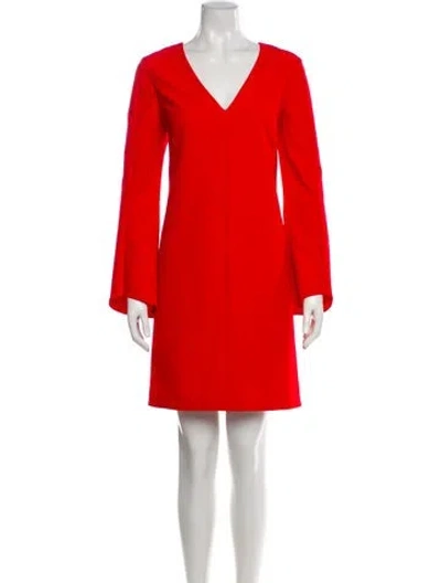 Pre-owned Milly V-neck Mini Dress In Pink