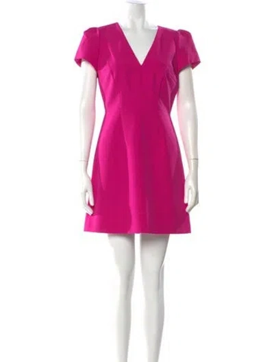 Pre-owned Milly V-neck Mini Dress In Pink