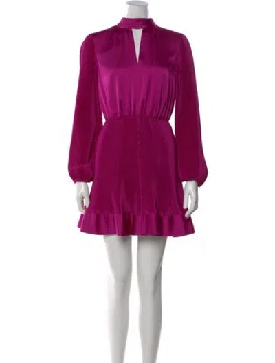 Pre-owned Milly V-neck Mini Dress In Pink