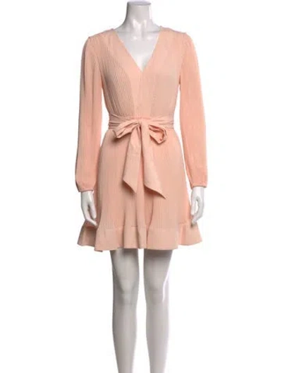 Pre-owned Milly V-neck Mini Dress In Pink