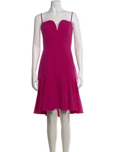 Pre-owned Milly V-neck Mini Dress In Pink