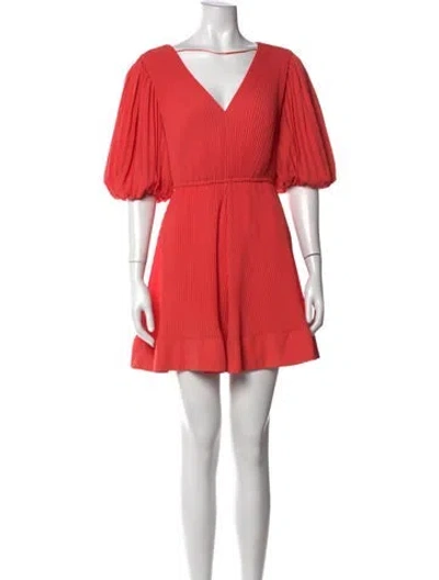 Pre-owned Milly V-neck Mini Dress In Pink