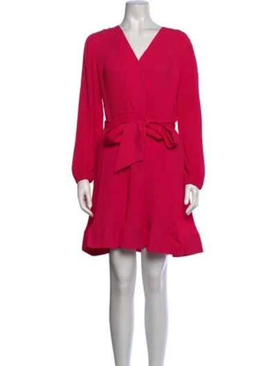 Pre-owned Milly V-neck Mini Dress In Pink