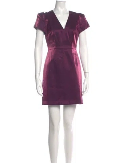 Pre-owned Milly V-neck Mini Dress In Purple