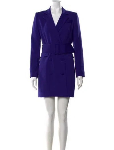 Pre-owned Milly V-neck Mini Dress In Purple