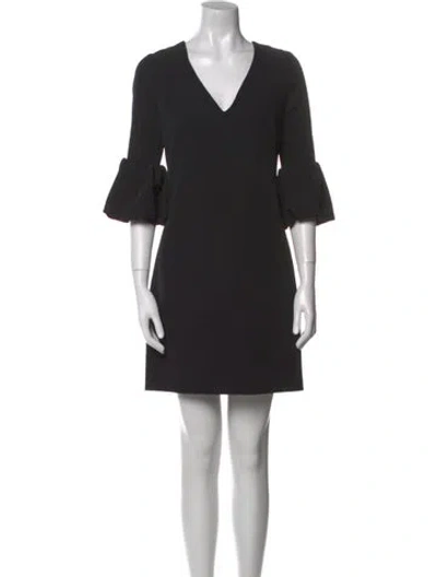 Pre-owned Milly V-neck Mini Dress W/ Tags In Black