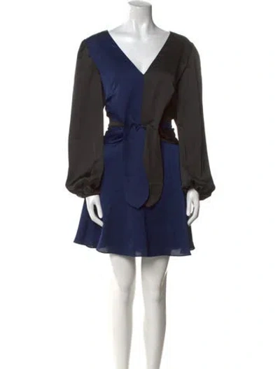 Pre-owned Milly V-neck Mini Dress W/ Tags In Black