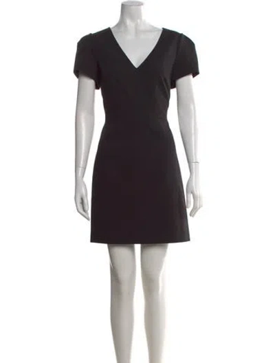 Pre-owned Milly V-neck Mini Dress W/ Tags In Black