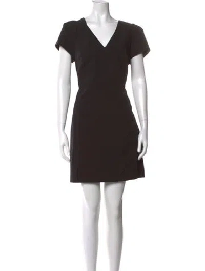 Pre-owned Milly V-neck Mini Dress W/ Tags In Black