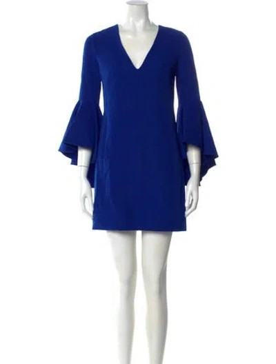 Pre-owned Milly V-neck Mini Dress W/ Tags In Blue