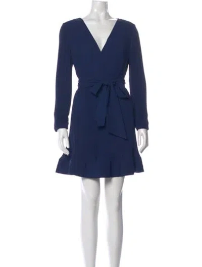 Pre-owned Milly V-neck Mini Dress W/ Tags In Blue