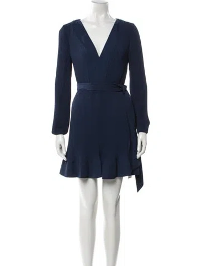 Pre-owned Milly V-neck Mini Dress W/ Tags In Blue