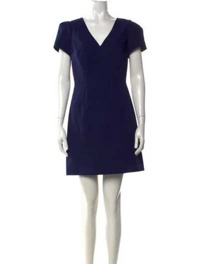 Pre-owned Milly V-neck Mini Dress W/ Tags In Blue