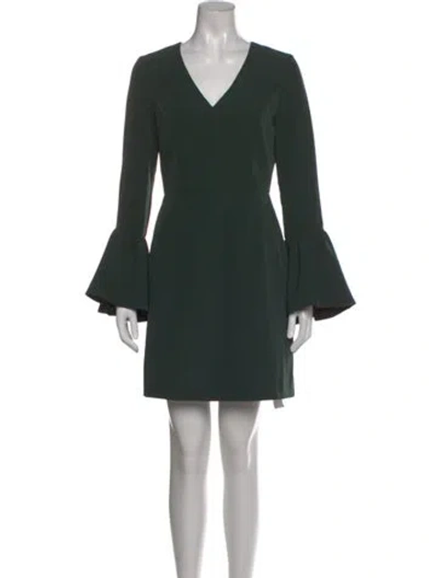 Pre-owned Milly V-neck Mini Dress W/ Tags In Green