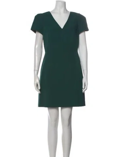 Pre-owned Milly V-neck Mini Dress W/ Tags In Green