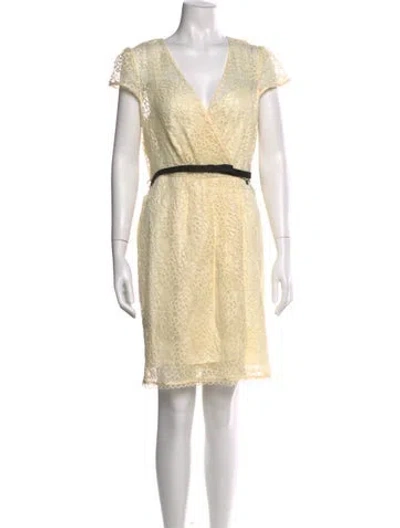 Pre-owned Milly V-neck Mini Dress W/ Tags In Neutral