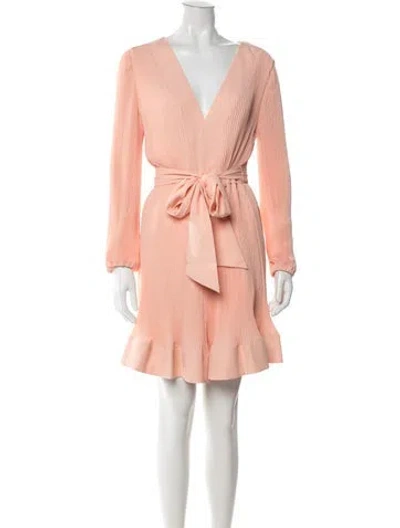 Pre-owned Milly V-neck Mini Dress W/ Tags In Neutrals
