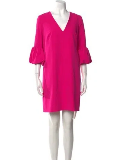 Pre-owned Milly V-neck Mini Dress W/ Tags In Pink