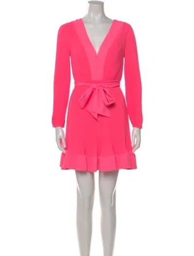 Pre-owned Milly V-neck Mini Dress W/ Tags In Pink