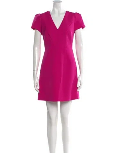 Pre-owned Milly V-neck Mini Dress W/ Tags In Pink