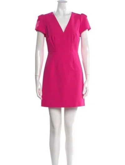 Pre-owned Milly V-neck Mini Dress W/ Tags In Pink
