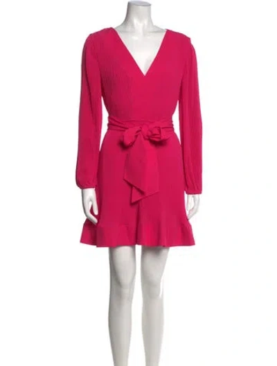 Pre-owned Milly V-neck Mini Dress W/ Tags In Pink