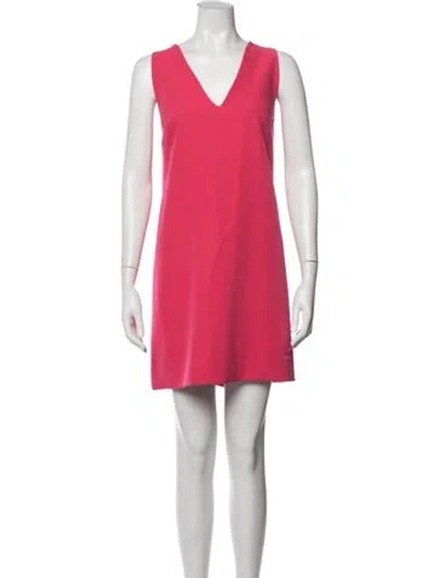 Pre-owned Milly V-neck Mini Dress W/ Tags In Pink