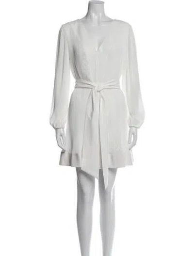 Pre-owned Milly V-neck Mini Dress In White