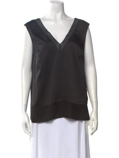 Pre-owned Milly V-neck Sleeveless Top W/ Tags In Black