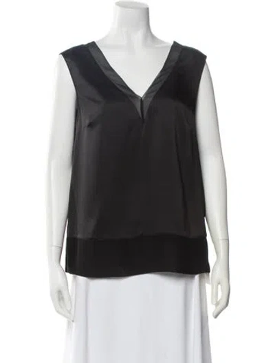 Pre-owned Milly V-neck Sleeveless Top W/ Tags In Black