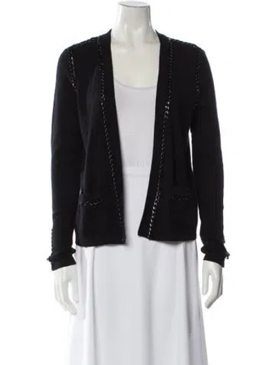 Pre-owned Milly V-neck Sweater In Black