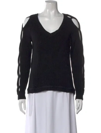 Pre-owned Milly V-neck Sweater In Black