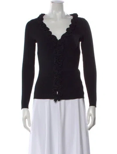 Pre-owned Milly V-neck Sweater In Black