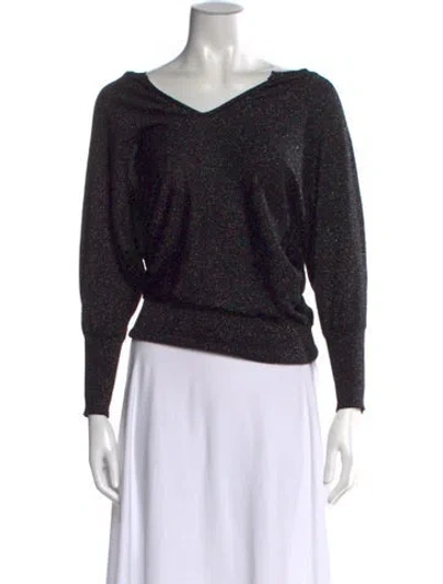 Pre-owned Milly V-neck Sweater In Black