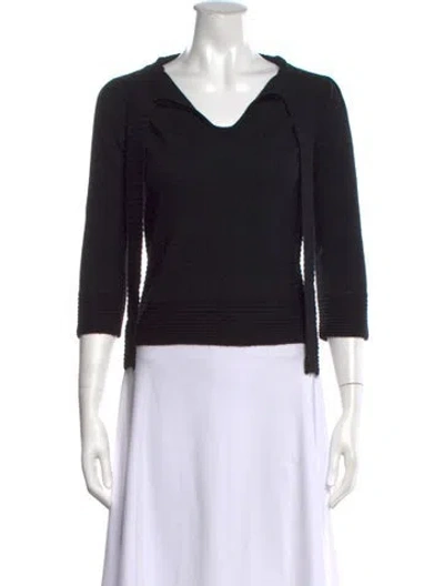 Pre-owned Milly V-neck Sweater In Black