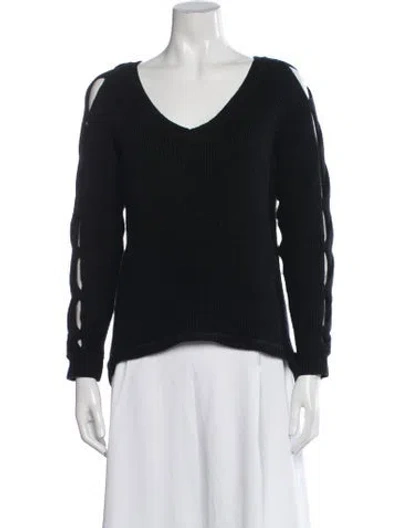 Pre-owned Milly V-neck Sweater In Black