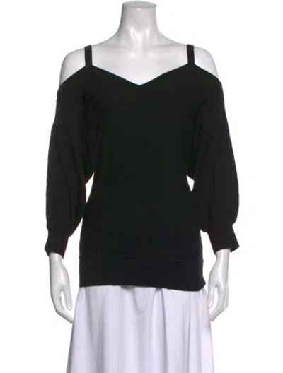 Pre-owned Milly V-neck Sweater In Black